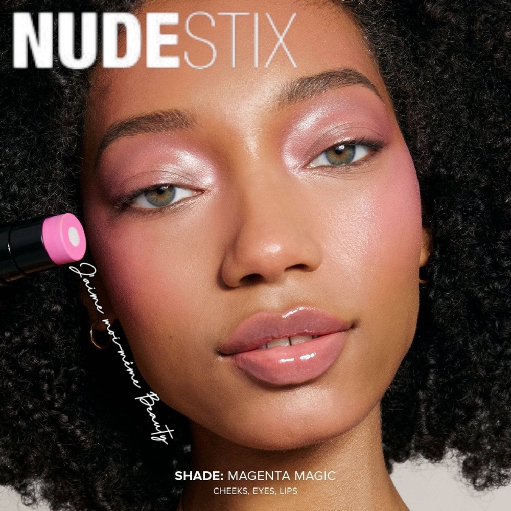 NUDESTIX Magenta Magic Glow Core All Over Cream Blush, Lip & Eye Makeup Stick